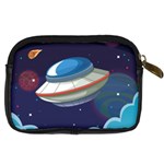 Ufo Alien Spaceship Galaxy Digital Camera Leather Case Back