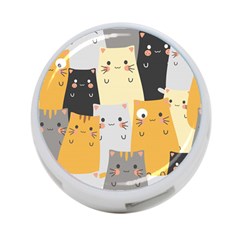 Seamless Pattern Cute Cat Cartoons 4-port Usb Hub (one Side) by Bedest