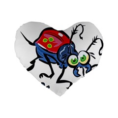 Bug Black Insect Animal Standard 16  Premium Flano Heart Shape Cushions by Sarkoni