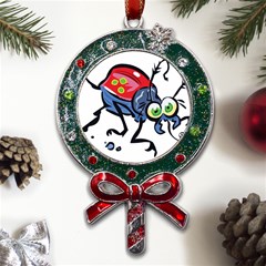 Bug Black Insect Animal Metal X mas Lollipop With Crystal Ornament by Sarkoni