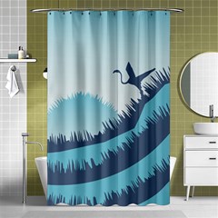 Swan Flying Bird Wings Waves Grass Shower Curtain 48  X 72  (small)  by Bedest