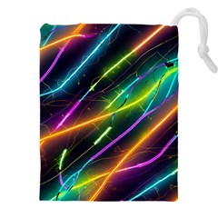 Vibrant Neon Dreams Drawstring Pouch (4xl) by essentialimage