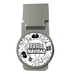 Christmas Santa Snow Happy Joy Money Clips (round)  by Sarkoni