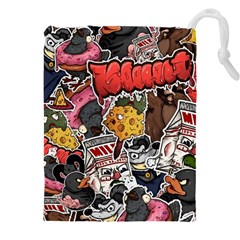 Stickerbomb Crazy Graffiti Graphite Monster Drawstring Pouch (4xl) by Bedest