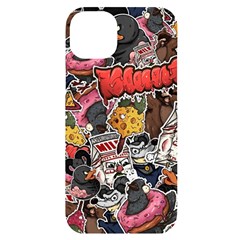 Stickerbomb Crazy Graffiti Graphite Monster Iphone 14 Plus Black Uv Print Case by Bedest