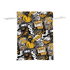 Boom Bang Art Crazy Drawing Graffiti Hello Retro Sayings Yellow Lightweight Drawstring Pouch (s) by Bedest