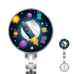 Spaceship Astronaut Space Stainless Steel Nurses Watch by Hannah976