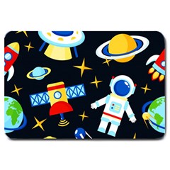 Space Seamless Pattern Cartoon Art Large Doormat by Hannah976