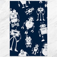 White Robot Blue Seamless Pattern Canvas 12  X 18  by Hannah976