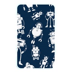 White Robot Blue Seamless Pattern Memory Card Reader (rectangular) by Hannah976
