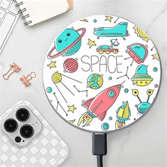 Space Cosmos Seamless Pattern Seamless Pattern Doodle Style Wireless Fast Charger(white) by Hannah976