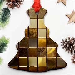 Golden Mosaic Tiles  Christmas Tree Ornament (two Sides) by essentialimage
