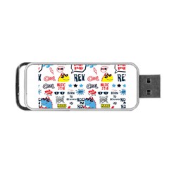 Monster Cool Seamless Pattern Portable Usb Flash (one Side) by Hannah976