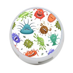 Dangerous Streptococcus Lactobacillus Staphylococcus Others Microbes Cartoon Style Vector Seamless P 4-port Usb Hub (one Side) by Ravend