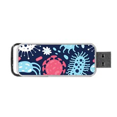 Seamless Pattern Microbes Virus Vector Illustration Portable Usb Flash (two Sides) by Ravend