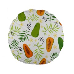 Seamless Tropical Pattern With Papaya Standard 15  Premium Flano Round Cushions by Ravend