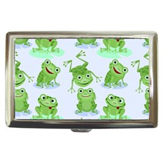 Cute Green Frogs Seamless Pattern Cigarette Money Case by Ravend