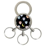Cute Art Print Pattern 3-Ring Key Chain Front