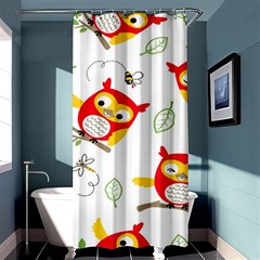Seamless Pattern Vector Owl Cartoon With Bugs Shower Curtain 36  X 72  (stall)  by Apen