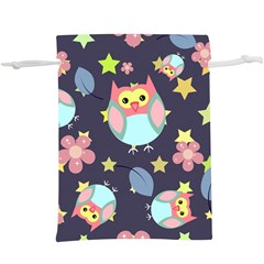 Owl Stars Pattern Background Lightweight Drawstring Pouch (xl) by Apen