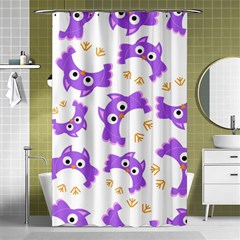 Purple Owl Pattern Background Shower Curtain 48  X 72  (small)  by Apen