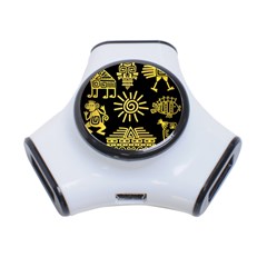 Maya Style Gold Linear Totem Icons 3-port Usb Hub by Apen