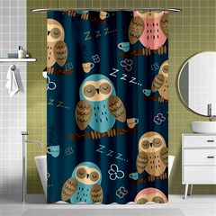 Seamless Pattern Owls Dreaming Shower Curtain 48  X 72  (small)  by Apen