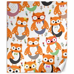 Cute Colorful Owl Cartoon Seamless Pattern Canvas 8  X 10  by Apen