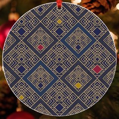 Pattern Floral Leaves Uv Print Acrylic Ornament Round by Ravend
