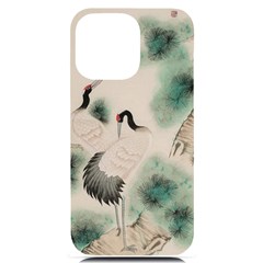 Japanese Crane Painting Of Bird Iphone 14 Pro Max Black Uv Print Case by Cendanart