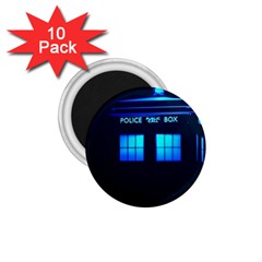 Blue Tardis Doctor Who Police Call Box 1 75  Magnets (10 Pack)  by Cendanart