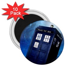 Tardis Doctor Who Space Blue 2 25  Magnets (10 Pack)  by Cendanart