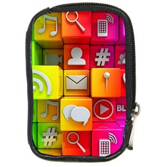 Colorful 3d Social Media Compact Camera Leather Case by Ket1n9