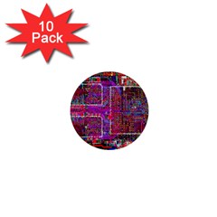 Technology Circuit Board Layout Pattern 1  Mini Buttons (10 Pack)  by Ket1n9