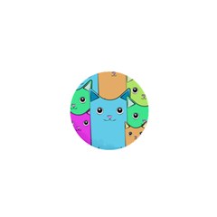 Cat Animals Cartoon Pattern 1  Mini Magnets by Cendanart