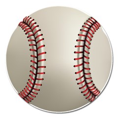 Baseball Magnet 5  (round) by Ket1n9