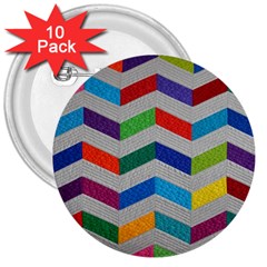 Charming Chevrons Quilt 3  Buttons (10 Pack)  by Ket1n9