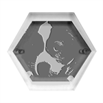 Cute 3d Dog Hexagon Wood Jewelry Box Front