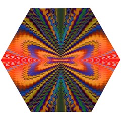 Fresh Watermelon Slices Texture Wooden Puzzle Hexagon by Ket1n9