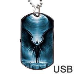 Rising Angel Fantasy Dog Tag Usb Flash (one Side) by Ket1n9