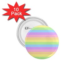 Cute Pastel Rainbow Stripes 1 75  Buttons (10 Pack) by Ket1n9