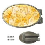 Cheese Slices Seamless Pattern Cartoon Style Money Clips (Oval)  Front