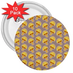 Yellow Mushroom Pattern 3  Buttons (10 Pack)  by Ket1n9