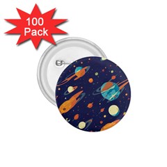 Space Galaxy Planet Universe Stars Night Fantasy 1 75  Buttons (100 Pack)  by Ket1n9