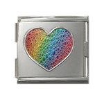 Bubbles Rainbow Colourful Colors Mega Link Heart Italian Charm (18mm) Front