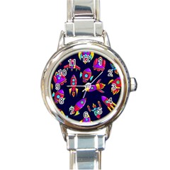 Space Patterns Round Italian Charm Watch by Hannah976