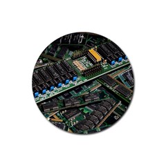 Computer Ram Tech - Rubber Round Coaster (4 Pack) by Hannah976