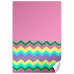 Easter Chevron Pattern Stripes Canvas 12  X 18  by Hannah976