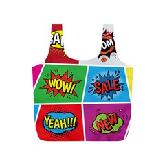 Pop Art Comic Vector Speech Cartoon Bubbles Popart Style With Humor Text Boom Bang Bubbling Expressi Full Print Recycle Bag (s) by Hannah976