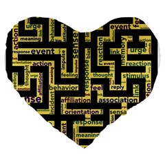 Mindset Stimulus Response Emotion Large 19  Premium Heart Shape Cushions by Paksenen